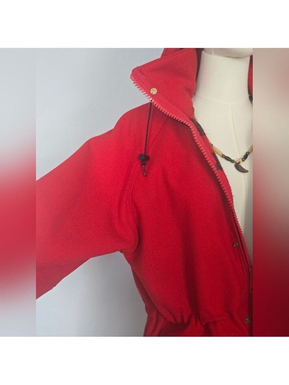 Women's WOOLRICH Vintage 100% Wool Anorak Hooded Coat - Picture 5 of 16